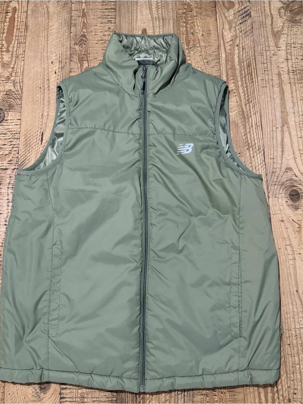 New Balance Olive Green Quilted Sleeveless Vest